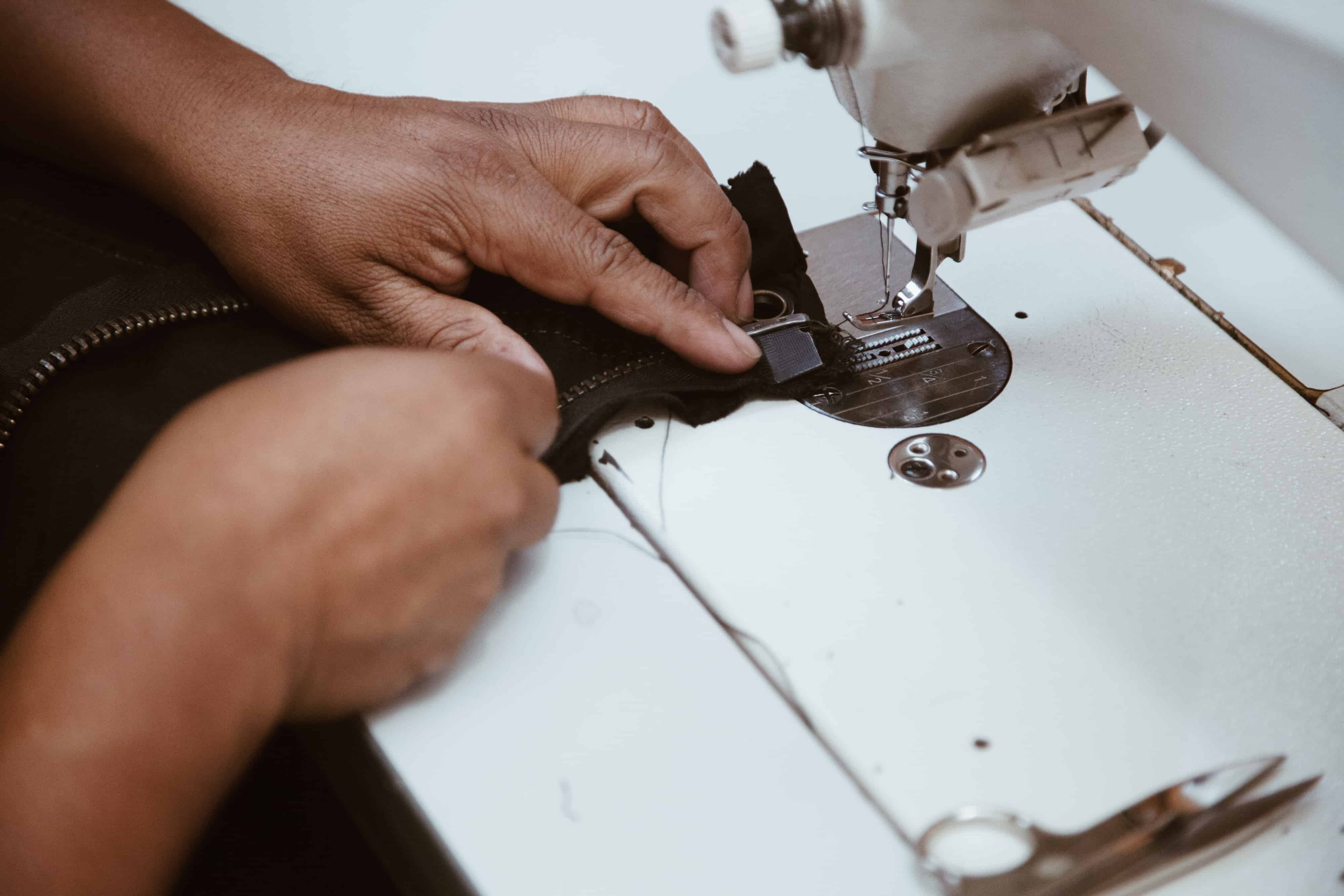 Closeup of Sewing Machine in use