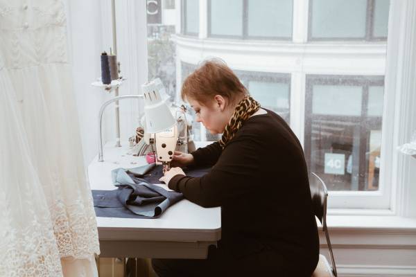 Patternmaker working on fashion design