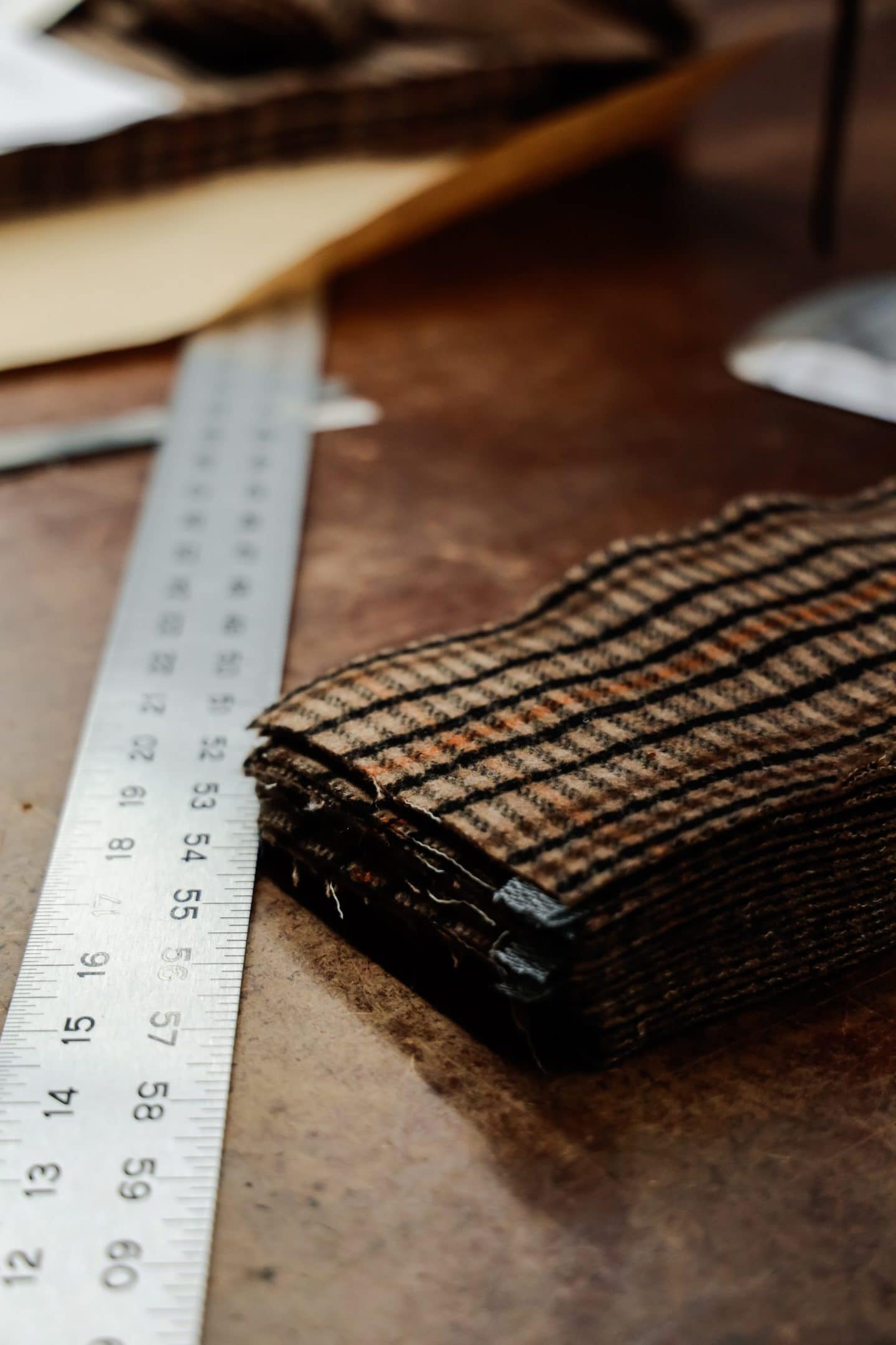 Ruler and plaid knitwear used in winter fashion trends