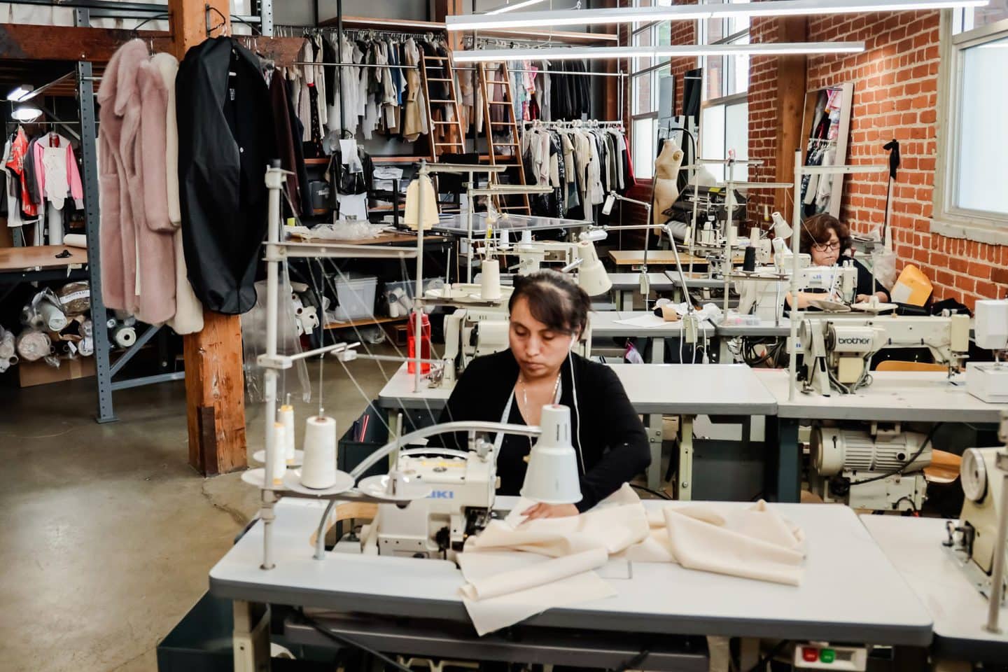 Seamstress in a Los Angeles garment factory