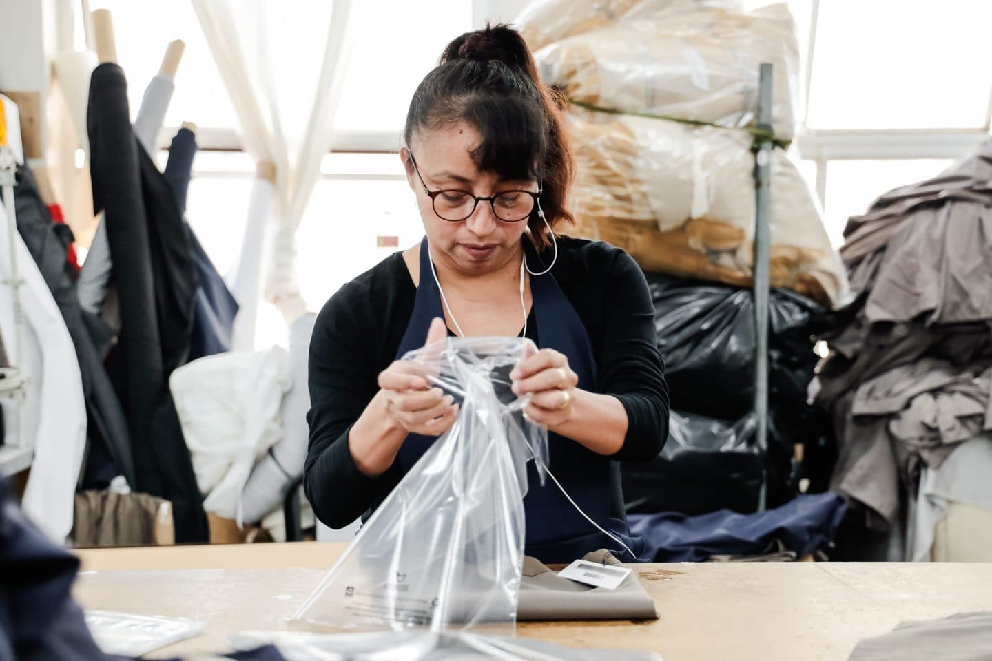 Los Angeles seamstress working on small batch production