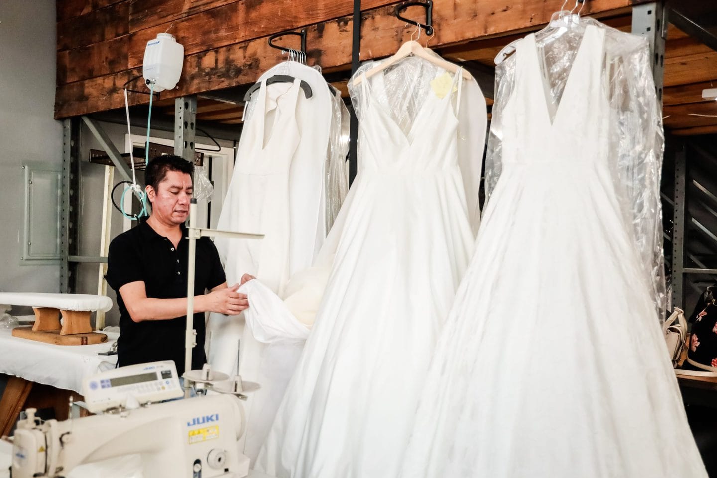 Los Angeles pattern make examining three wedding dresses