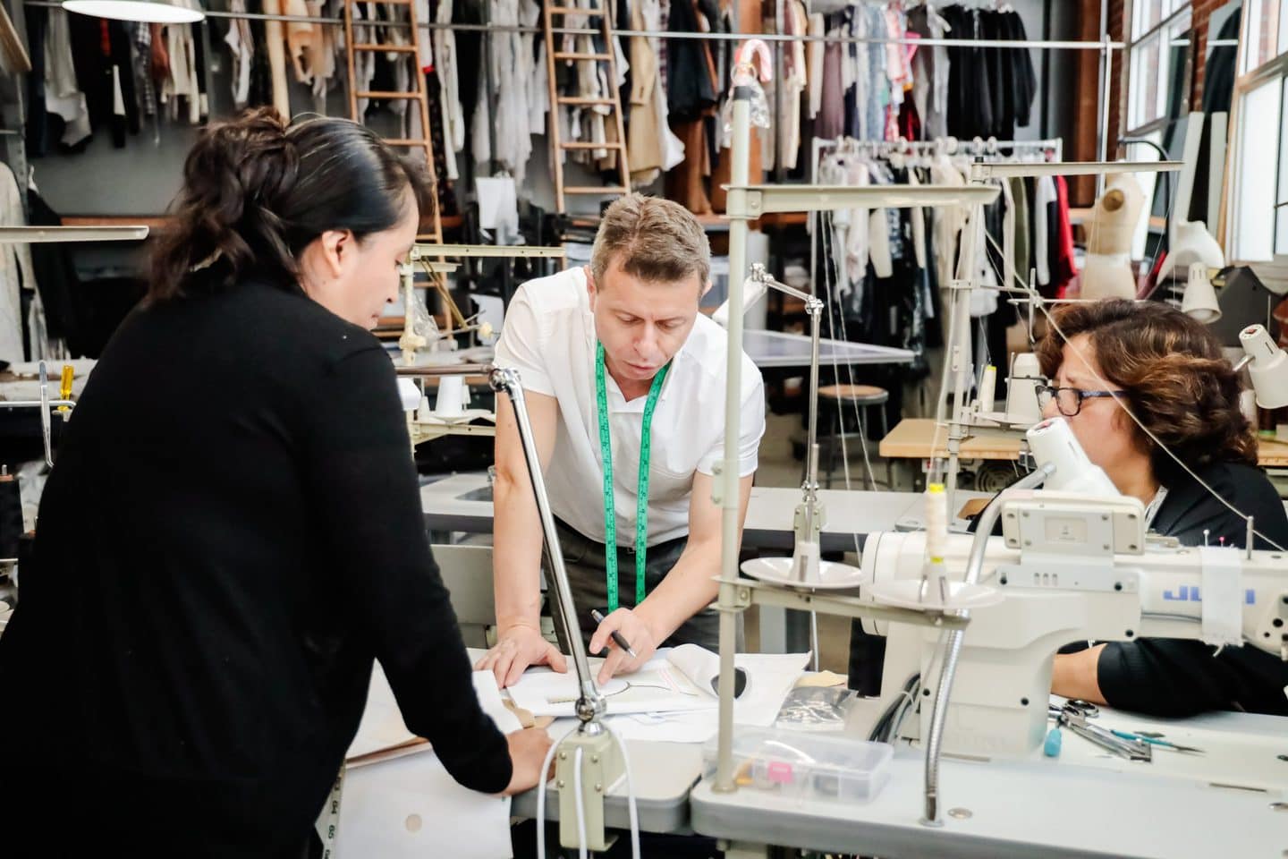 Three Los Angeles clothing manufacturers working on retro fashion