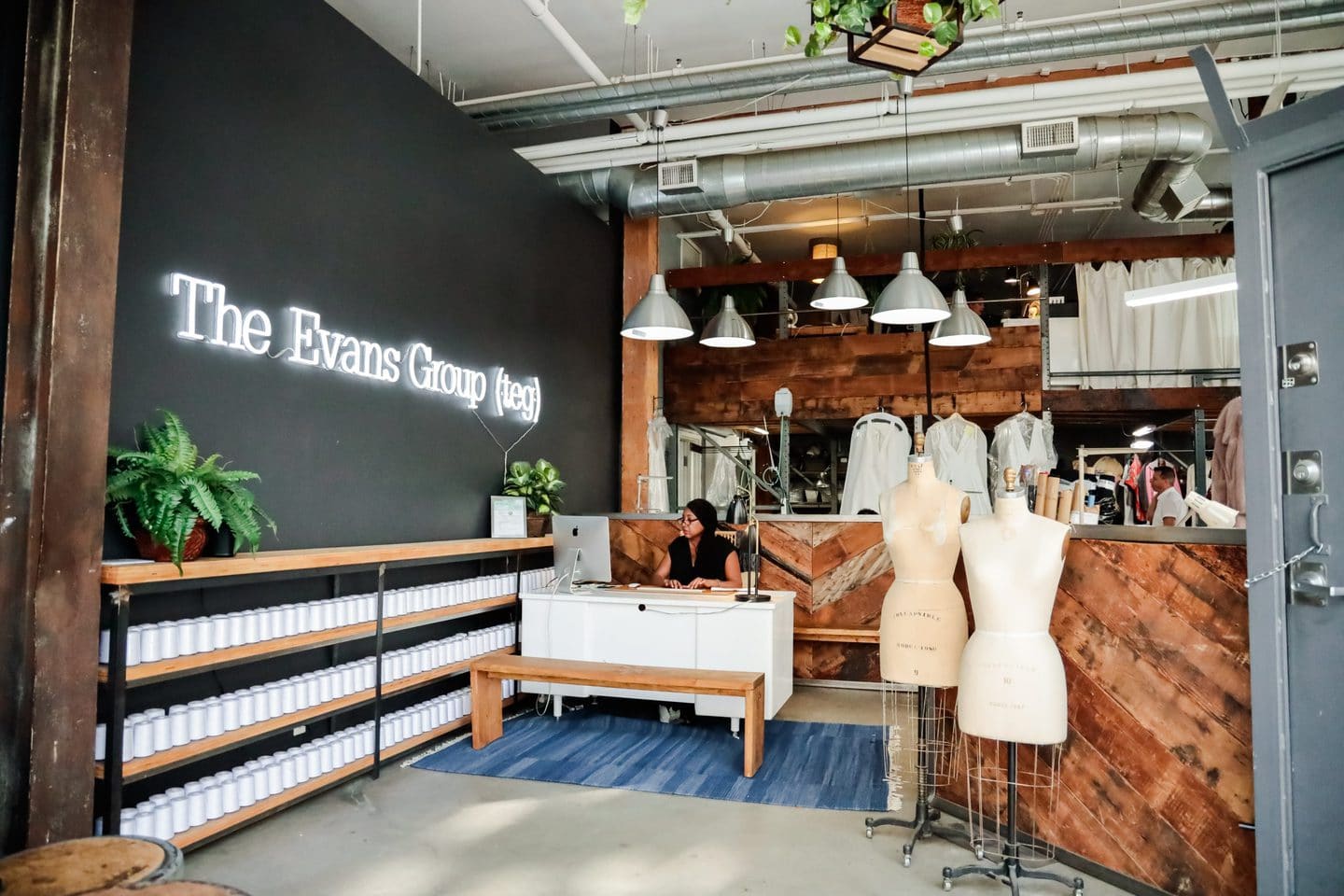 front desk at los angeles clothing manufacturer The Evans group
