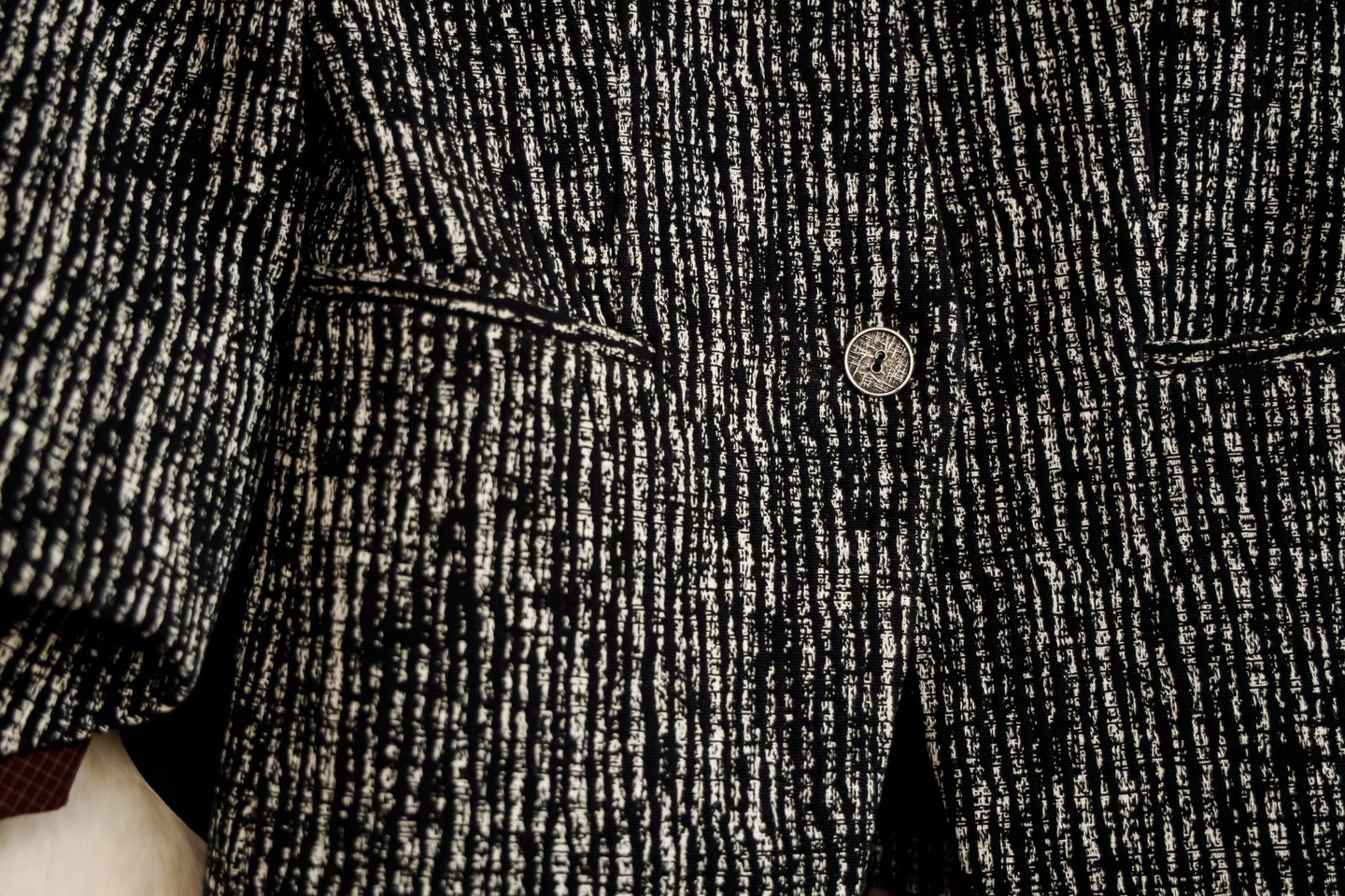 black and white striped jacket used in a capsule wardrobe