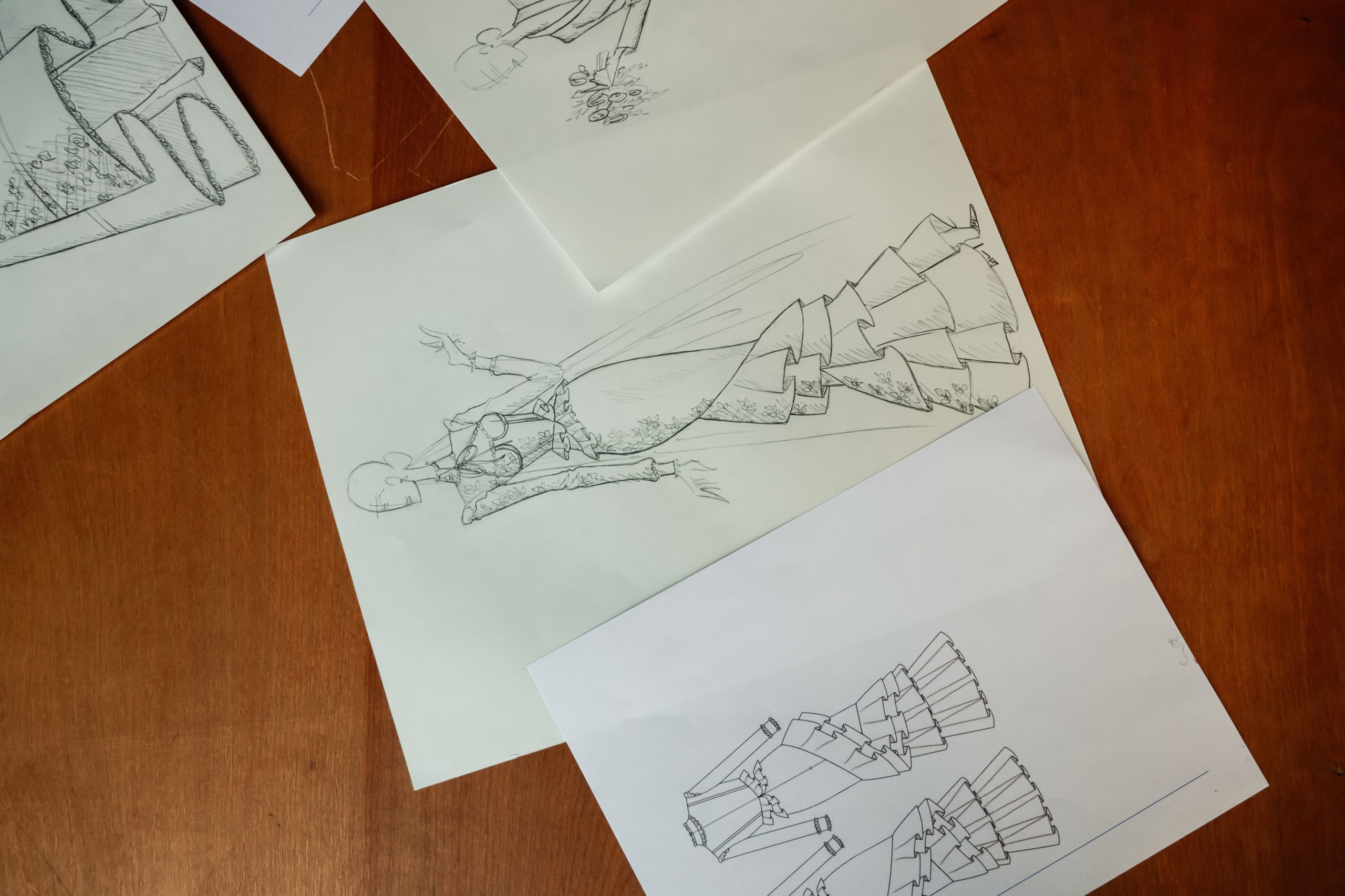 a few fashion sketches used in starting a fashion career