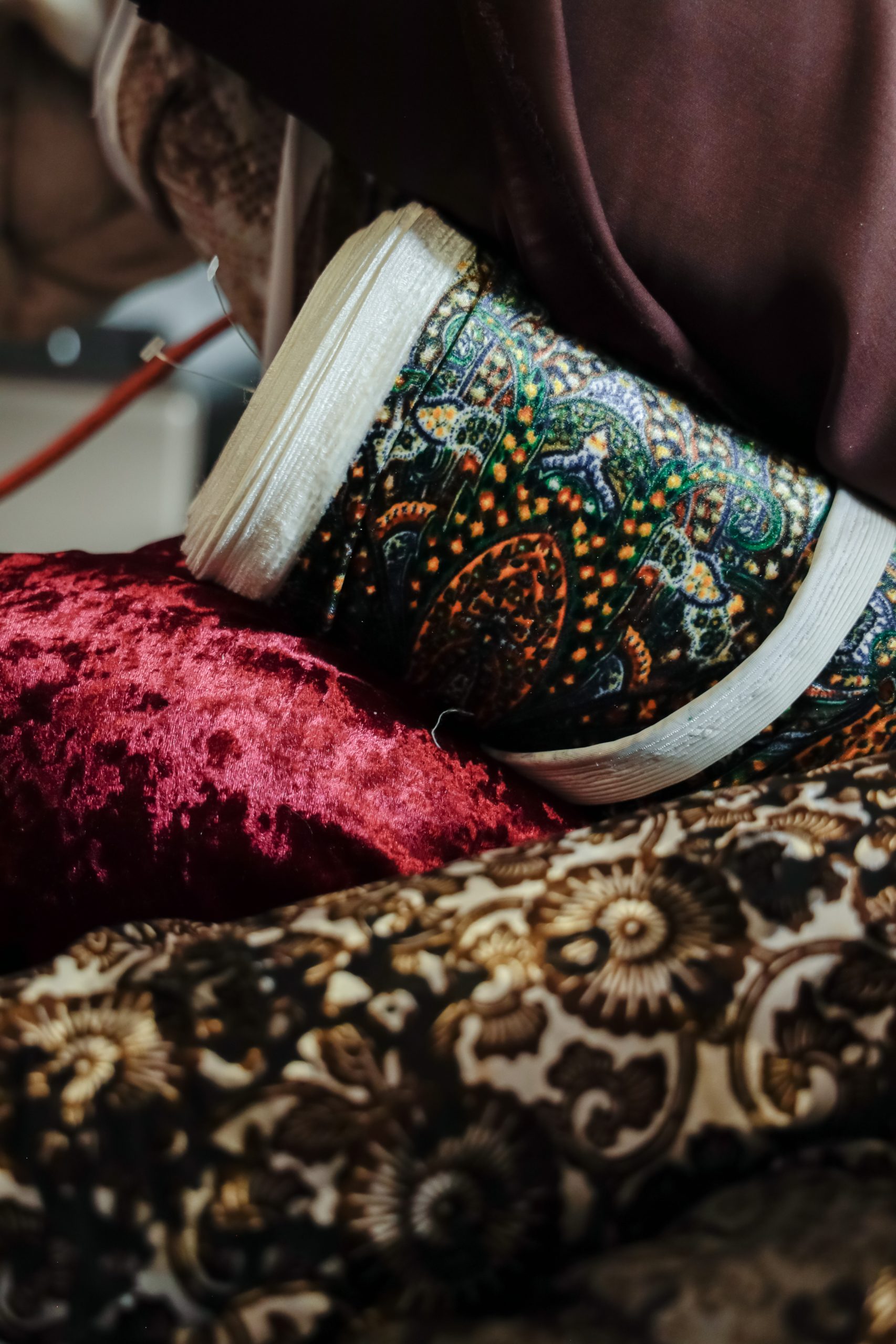 colorful patterned reams offabric